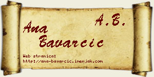 Ana Bavarčić vizit kartica